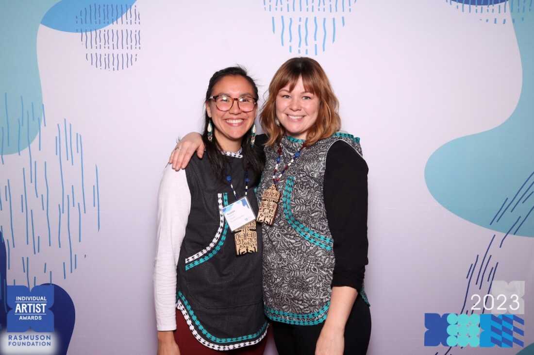 Nikki Corbett (left) and Katie O'Connor (right) won a fellowship from the Rasmuson Foundation to create a Yup'ik book for young language learners.